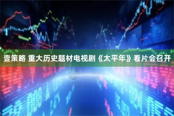 壹策略 重大历史题材电视剧《太平年》看片会召开